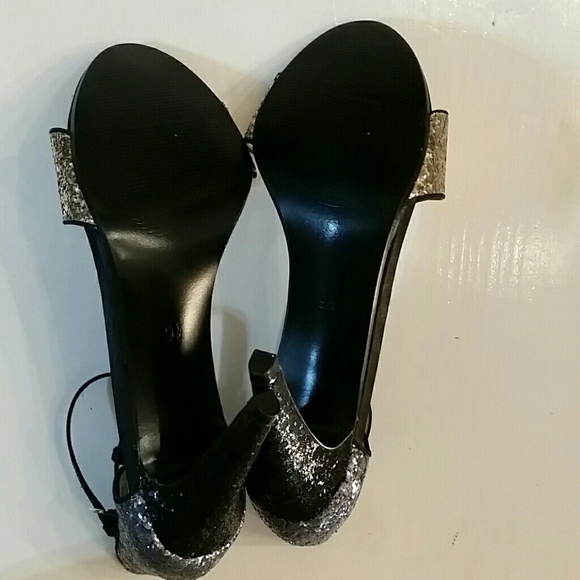 Lulu Townsend Stiletto Heels 9.5 Glitter Ankle Str - Picture 4 of 5